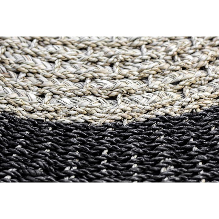 Vloerkleed Malibu ø100 cm Raffia/Zeegras Naturel/Zwart