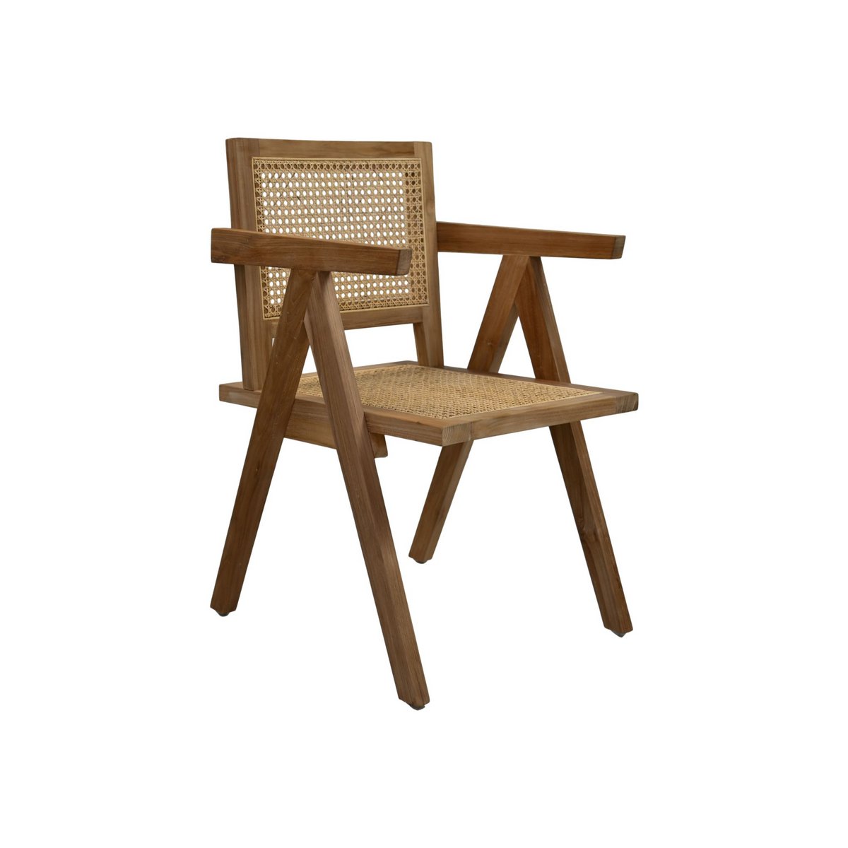 Tuinstoel 56x52x83 Natuurlijk Teak/rotan