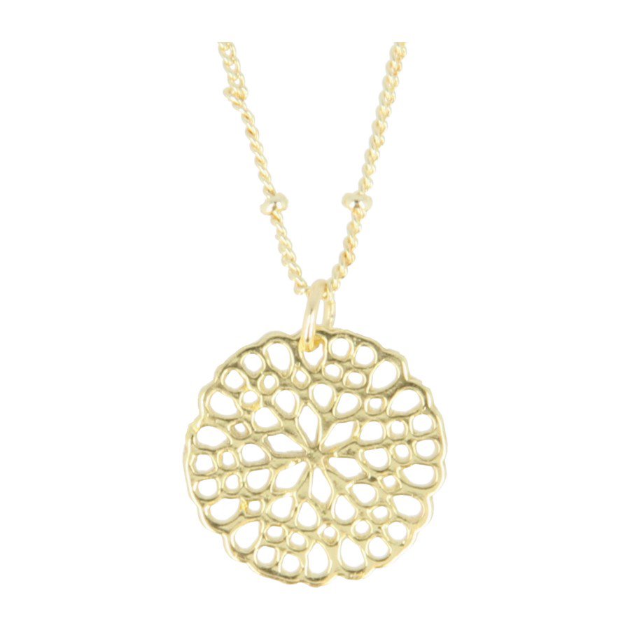 Bloemen Disc Ketting Goud