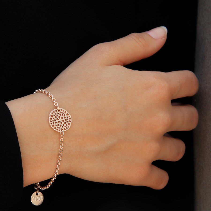 Flower Disc Armband Goud