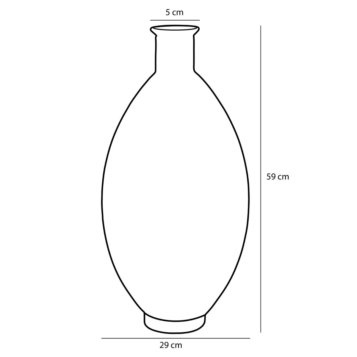 Firenza Fles Vaas H59 x Ø29 cm Gerecycled Glas Oker