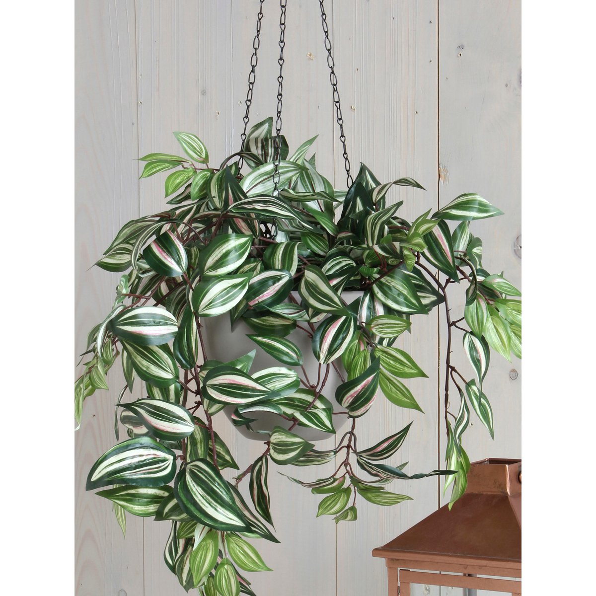 Tradescantia Kunst Hangplant in Bloempot Stan H45 x Ø25 cm Groen