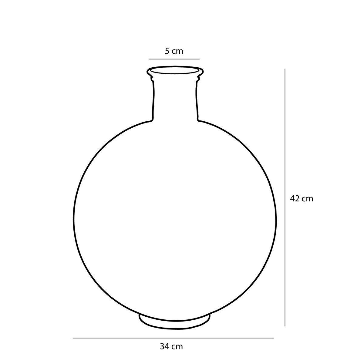 Firenza Fles Vaas H42 x Ø34 cm Gerecycled Glas Oker