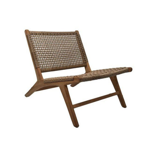 HSM Collection Tuin Loungestoel Rio KD 66x80x65 Naturel/Naturel Teak/Bananenblad