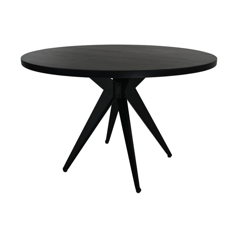 Ronde eettafel ø140x76 Zwart Mangohout/metaal