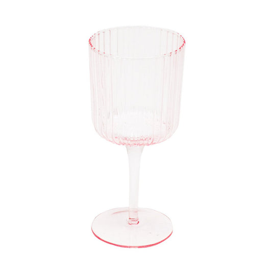 Glaswerk Wijnglas Roze Set van 2 8x8x17,5cm