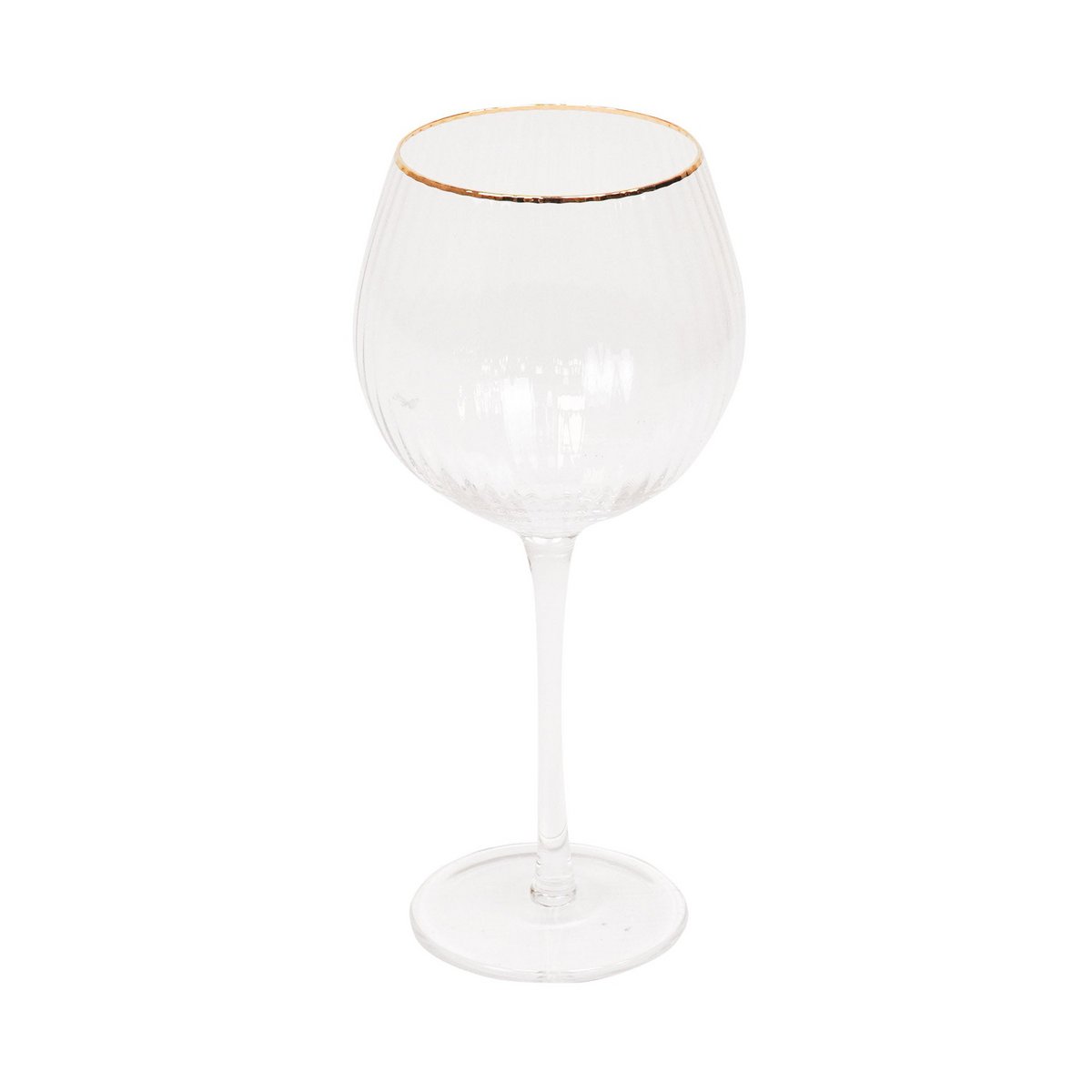 Glaswerk Wijnglas Helder/Goud Set van 2 8,5x8,5x21cm