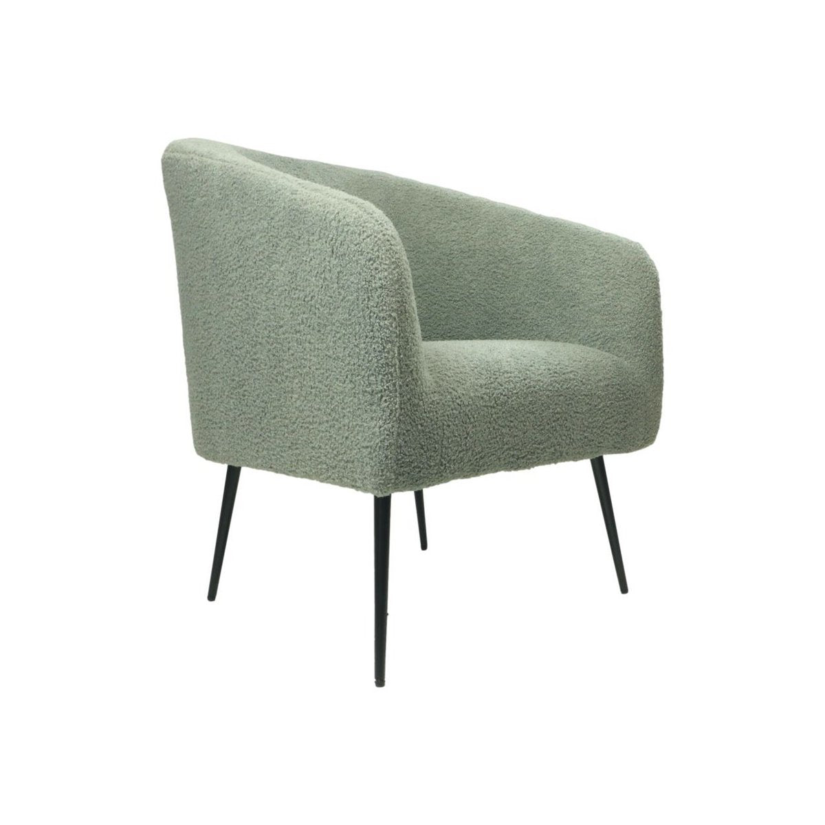 Fauteuil 77x68x83 Grijs/Zwart Teddy/Bouclé/Metaal