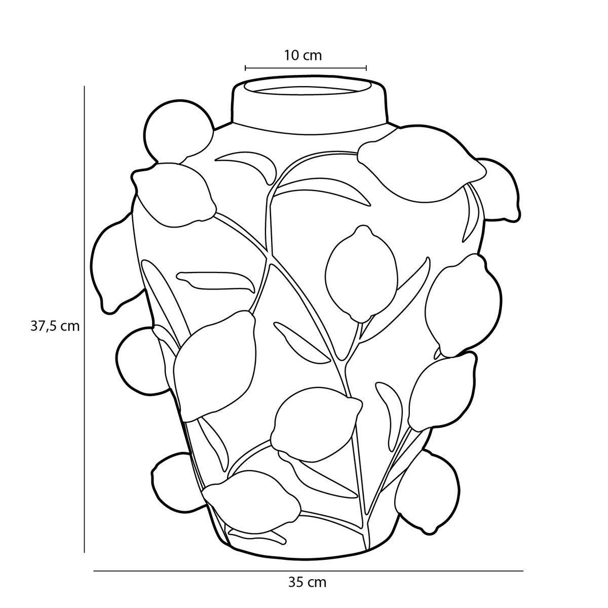 Melika Vaas H38 x Ø35 cm Keramiek Lichtroze