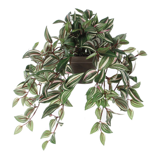 Tradescantia Kunst Hangplant in Bloempot Stan H45 x Ø25 cm Groen