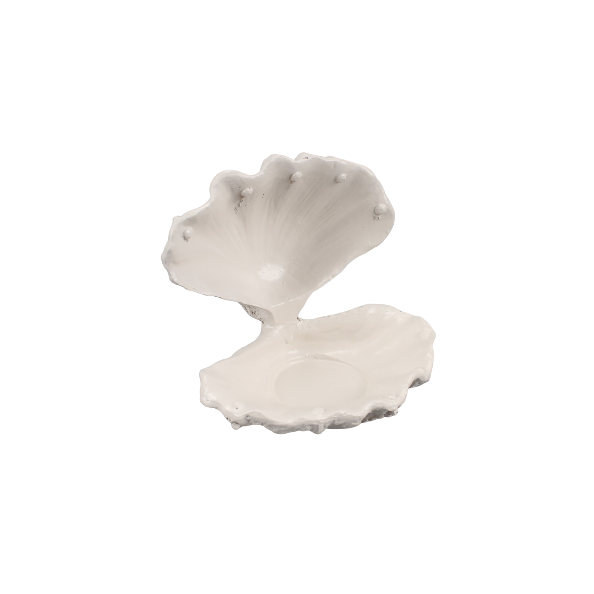 Ornament Schelp/Oester Polyresin Zand 12,5x11,5x12cm