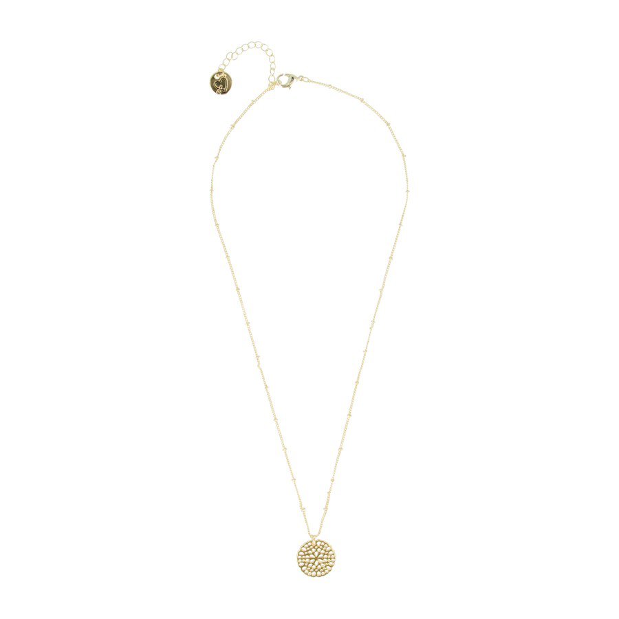 Bloemen Disc Ketting Goud