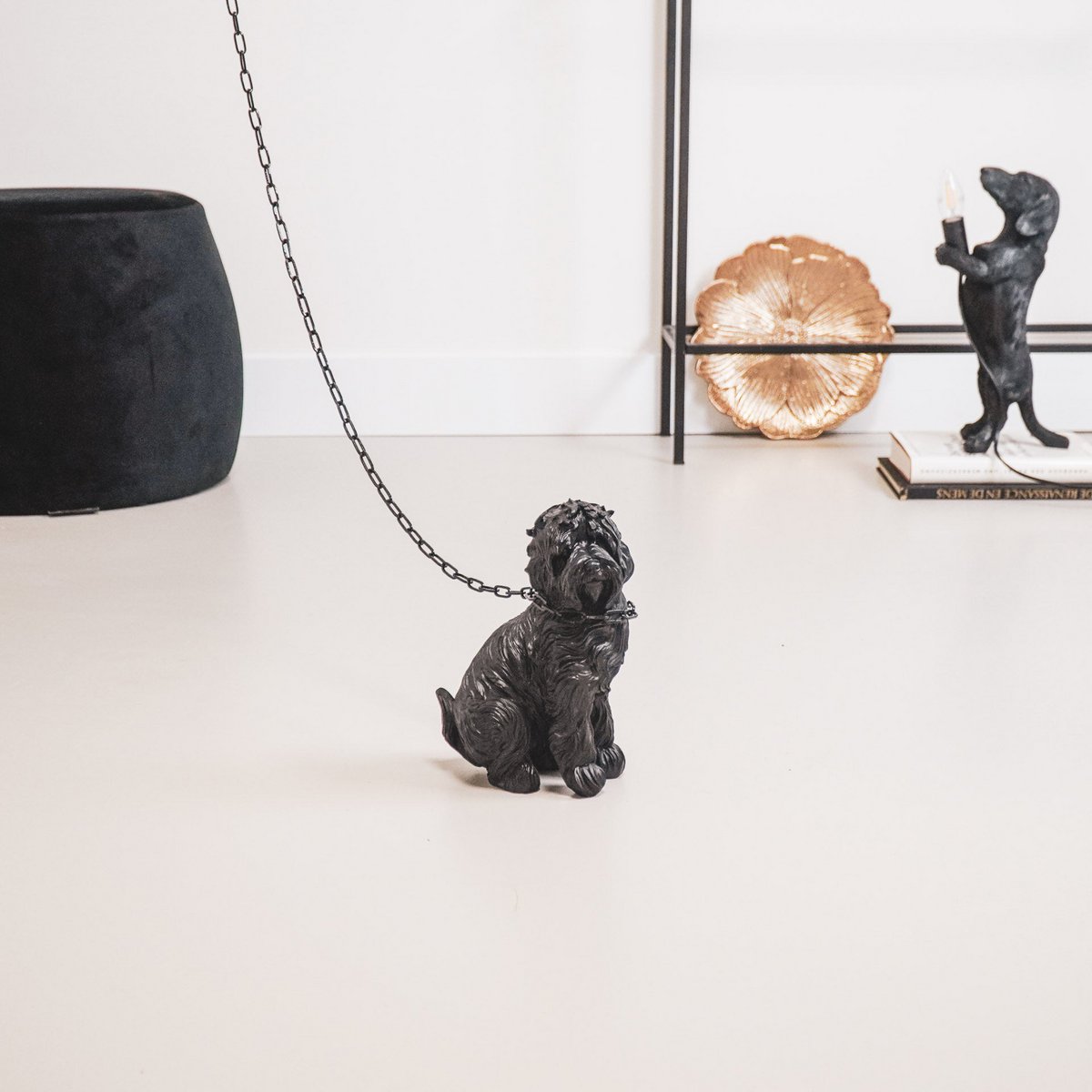 Ornament Labradoodle Hond Polyresin Zwart 16x23,5cm