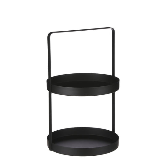 Etagere 2 Laags H41 x Ø25 cm Metaal Zwart