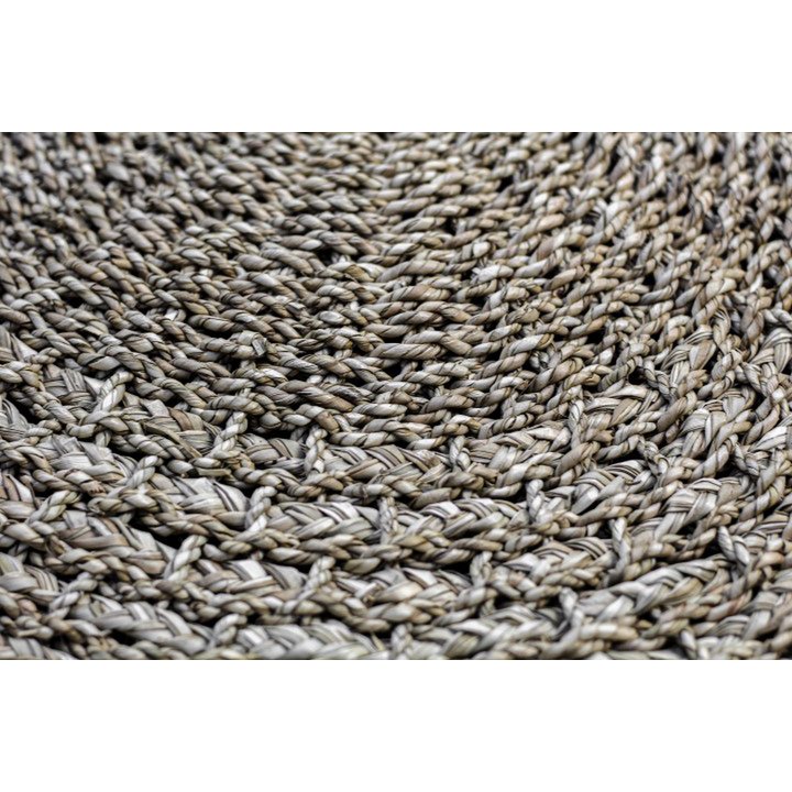 Vloerkleed Malibu ø100 cm Raffia/Zeegras Naturel/Zwart