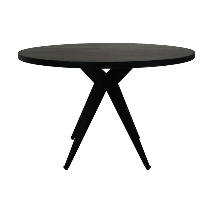 Ronde eettafel ø140x76 Zwart Mangohout/metaal