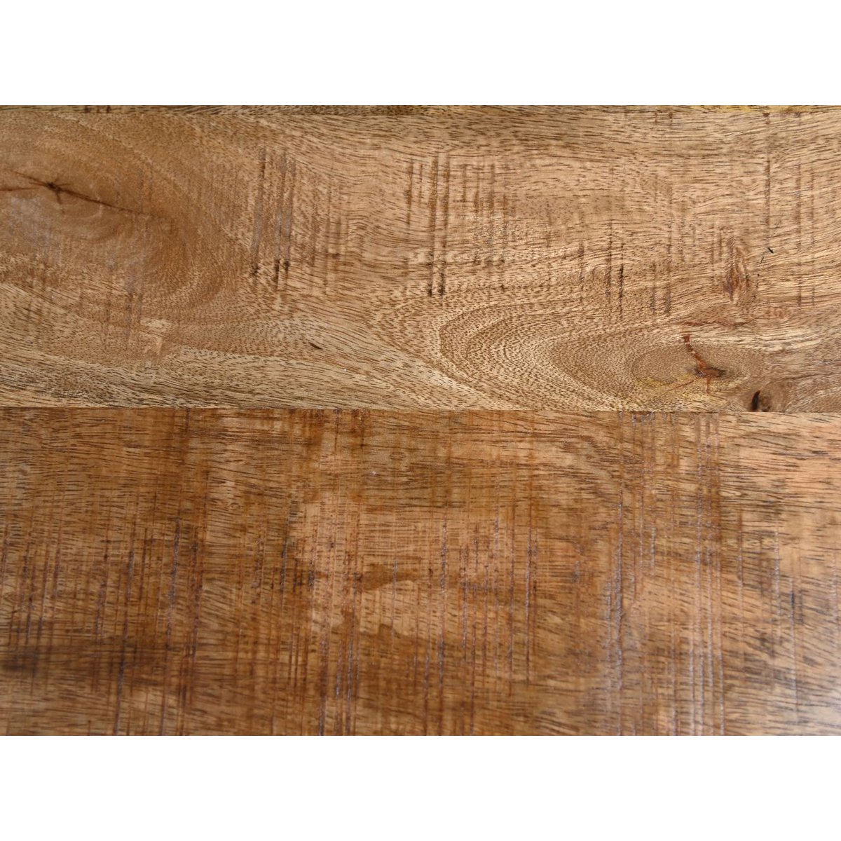 Rechthoekige eettafel Melbourne 120x80x77 Naturel/Zwart Mangohout/metaal