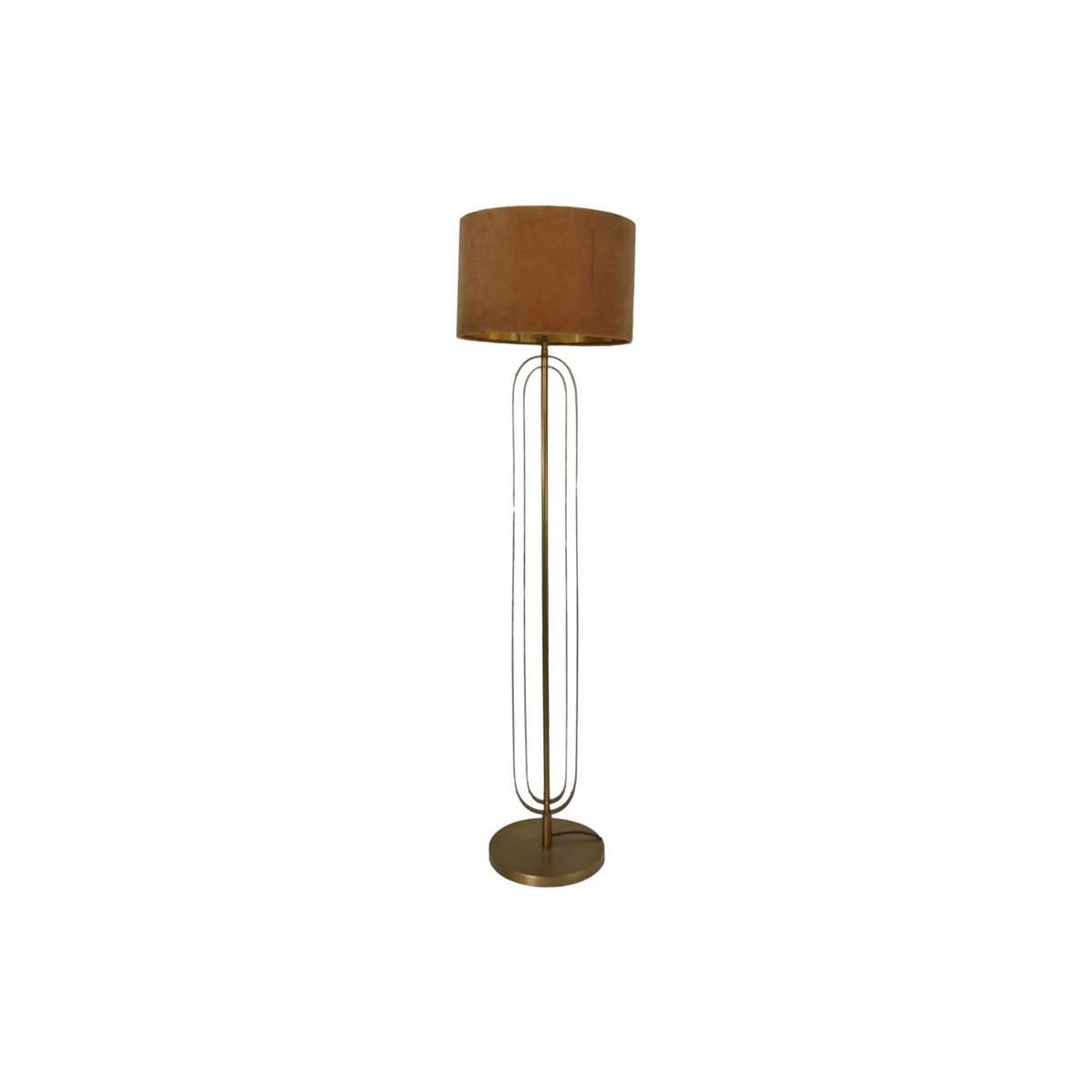 Lampenkap Rond ø42x28 Beige/goud Fluweel