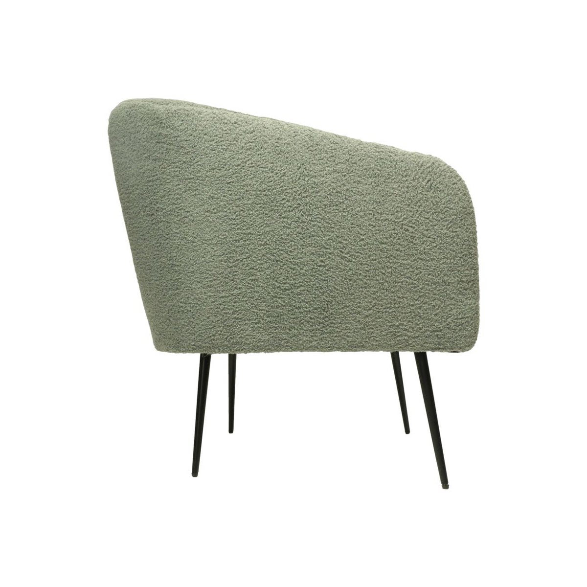 Fauteuil 77x68x83 Grijs/Zwart Teddy/Bouclé/Metaal