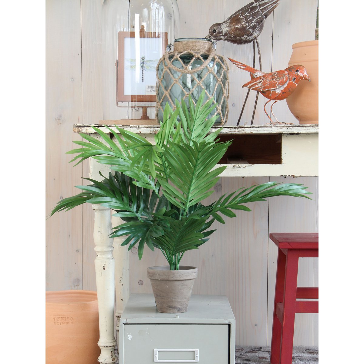 Areca Palm Kunstplant in Bloempot Stan H45 x Ø60 cm Groen