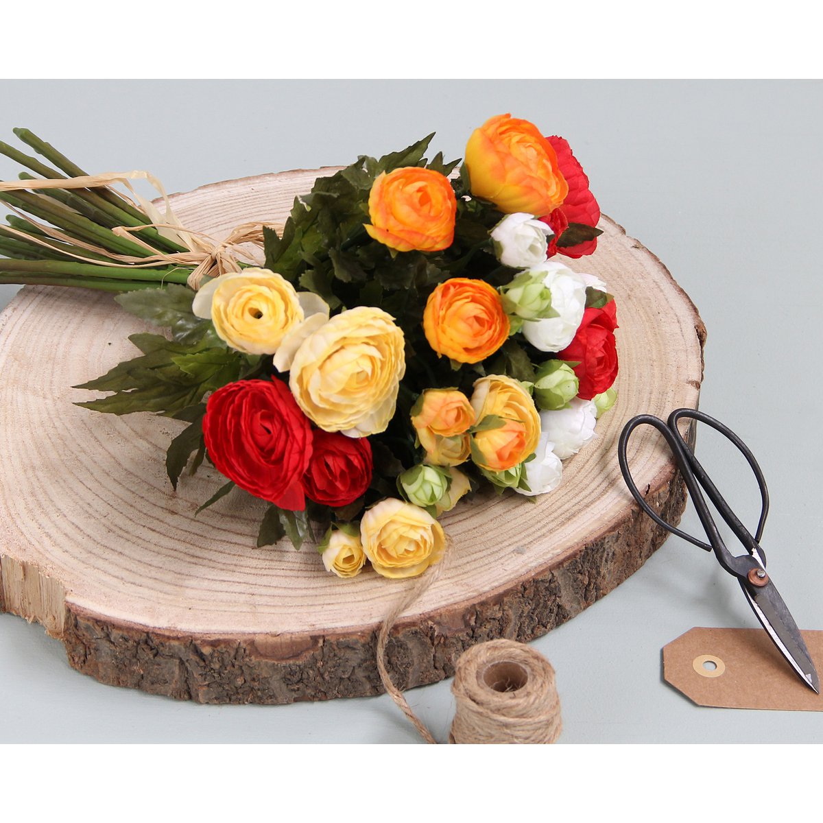 Ranonkels Kunstbloemen Boeket H35 x Ø26 cm Oranje