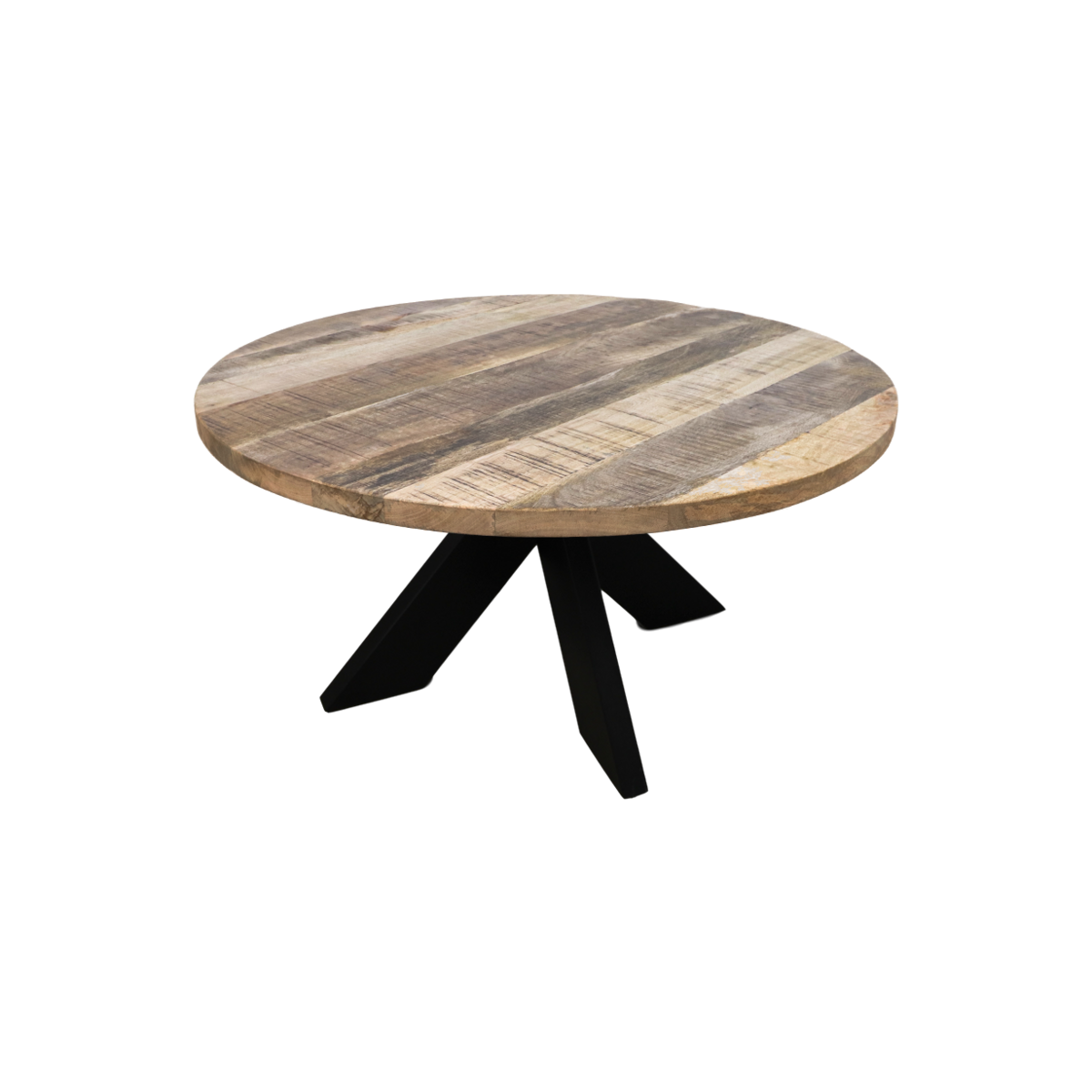 Ronde salontafel mangohout/ijzer