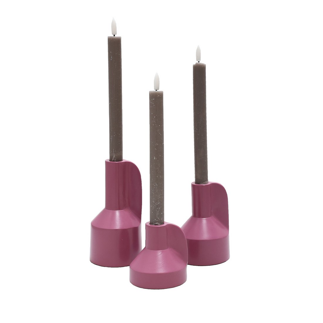 Alota mauve Ø9 x H17/13/9 cm Set van 3