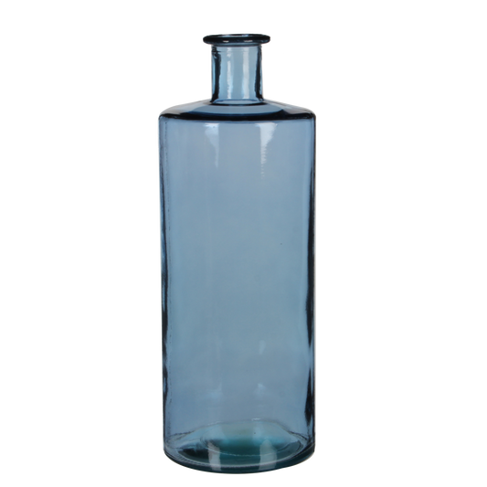 Guan Fles Vaas H40 x Ø15 cm Gerecycled Glas Blauw