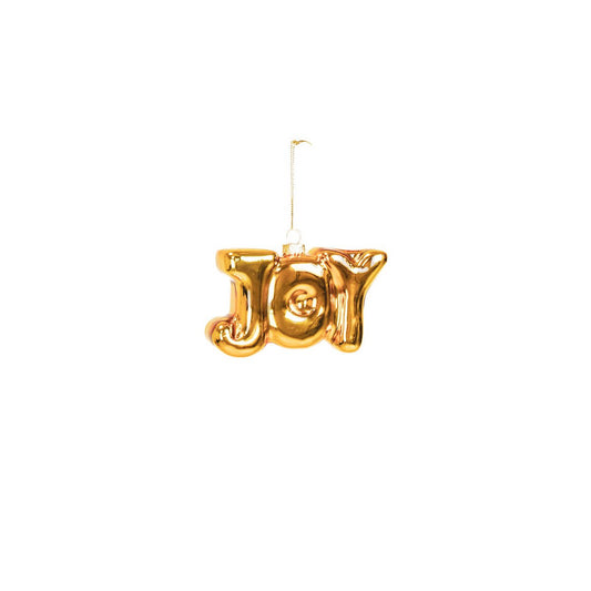 Ornament Kerstmis JOY Goud Glas 11x3,5x7cm