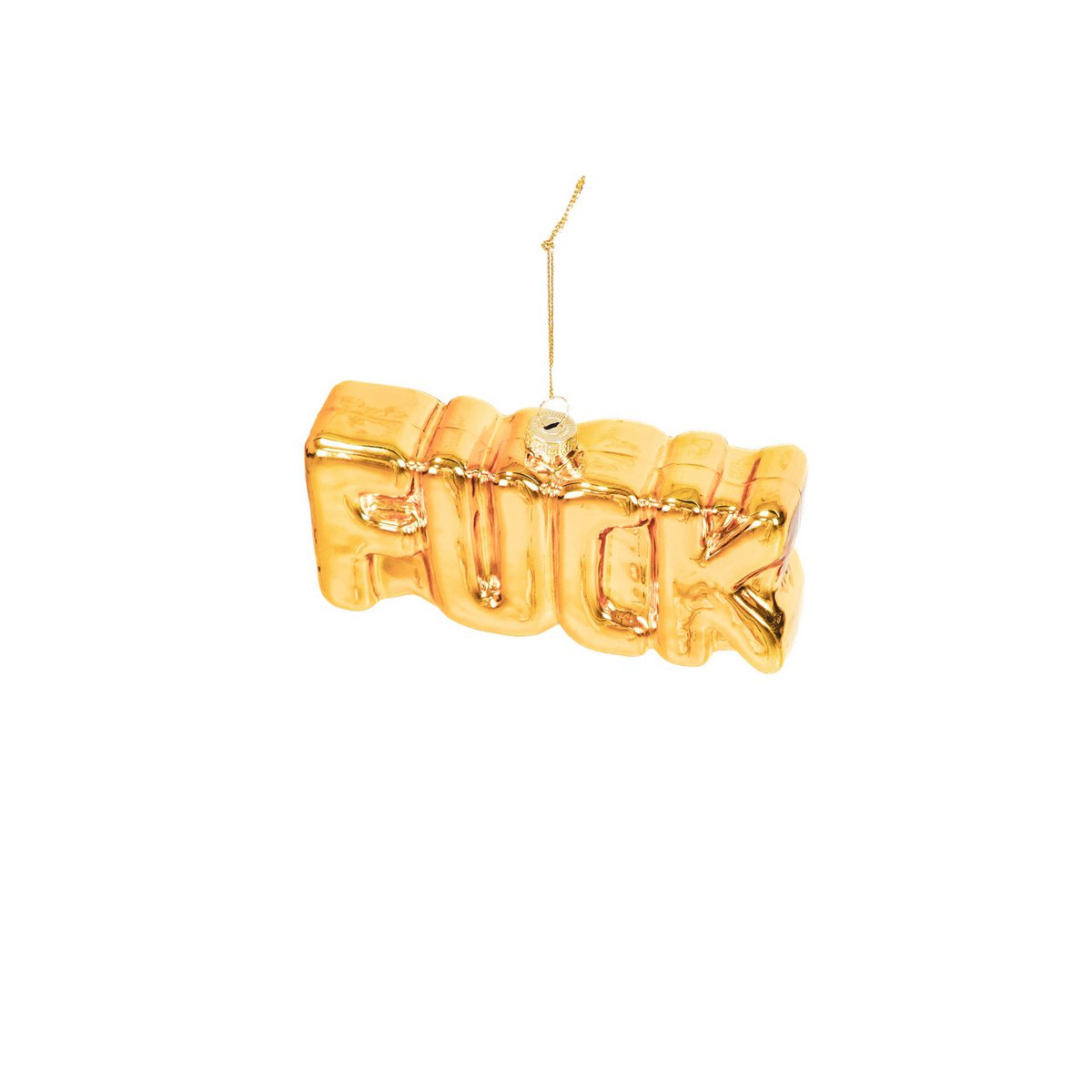 Kersthanger - FUCK - Glas - Goud - 14,5x3,5x7,5cm