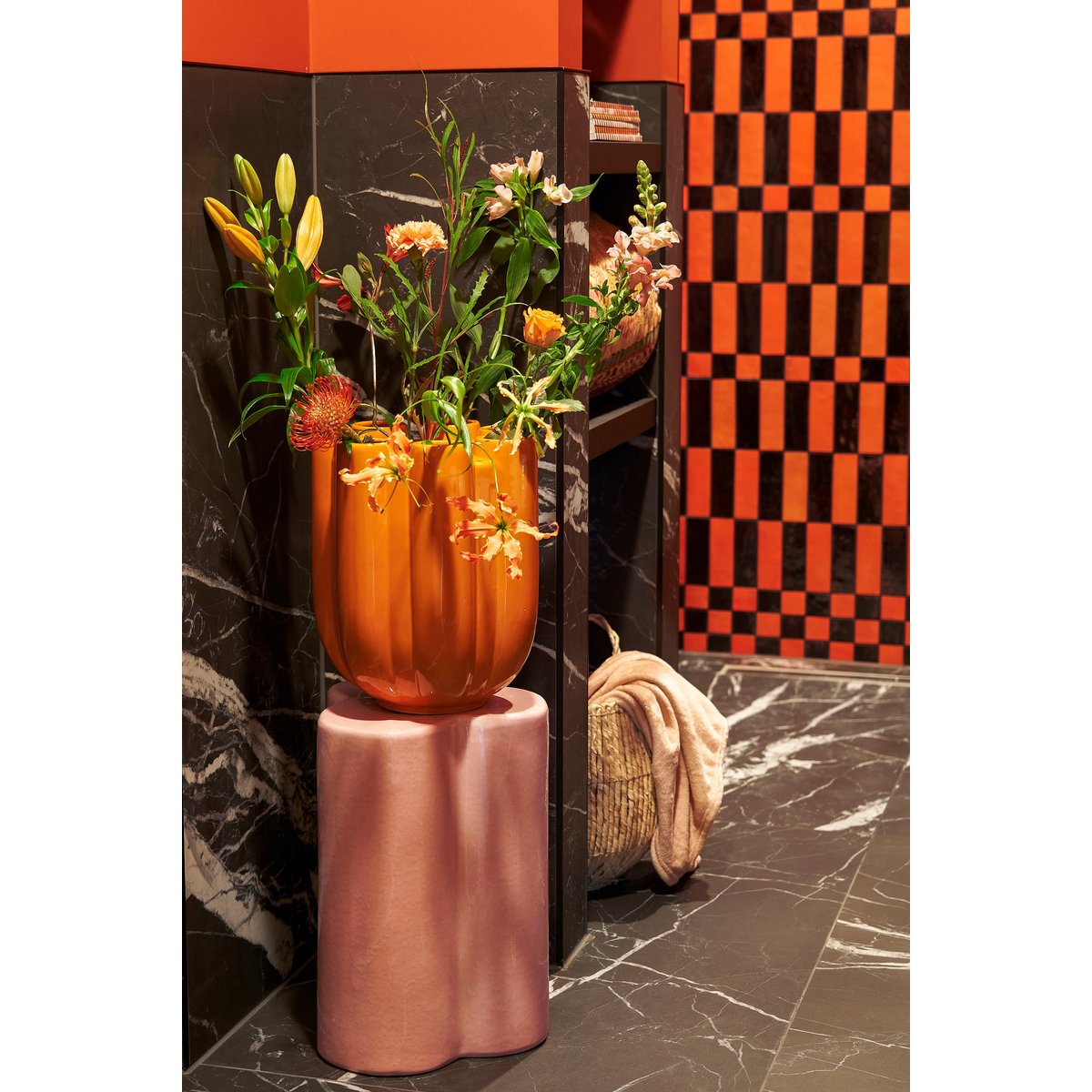 Minda Tulpenvaas H34 x Ø28 cm Keramiek Oranje