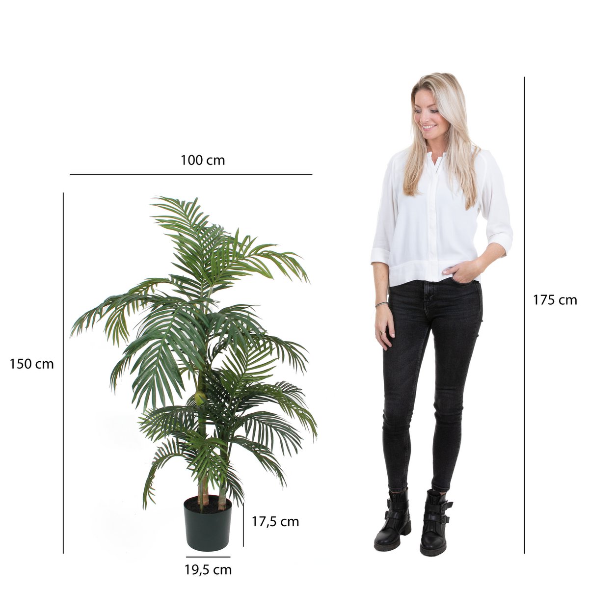 Areca palm Kunstplant H150 x Ø100 cm groen