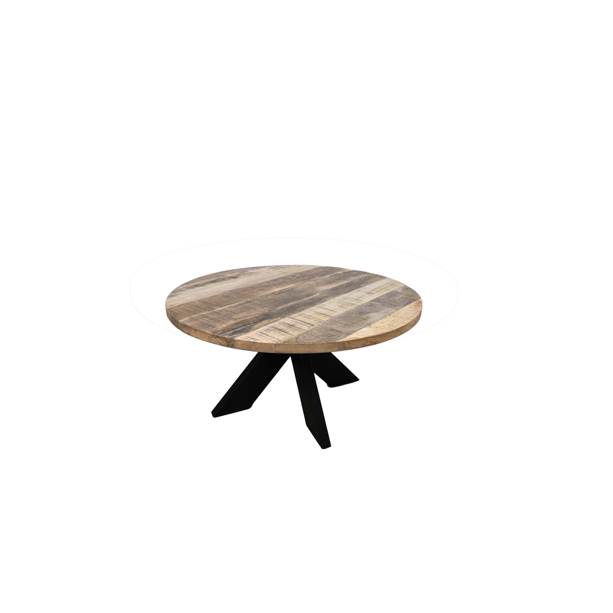 Ronde salontafel mangohout/ijzer