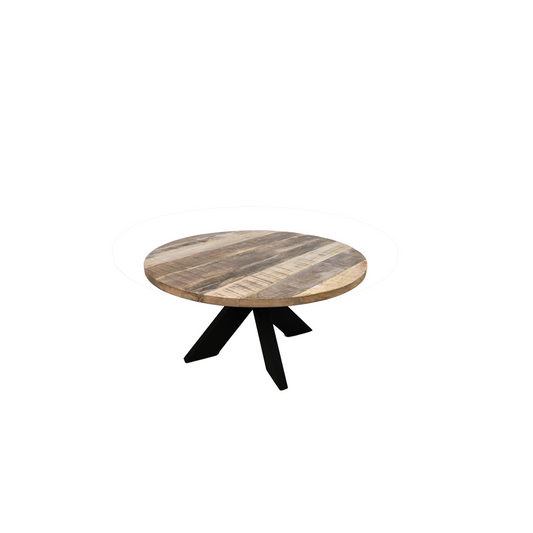 Ronde salontafel mangohout/ijzer