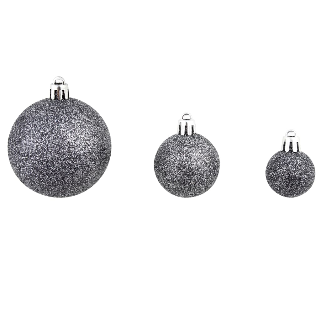 100 Delige Kerstballenset 3/4/6 CM Wit/Grijs