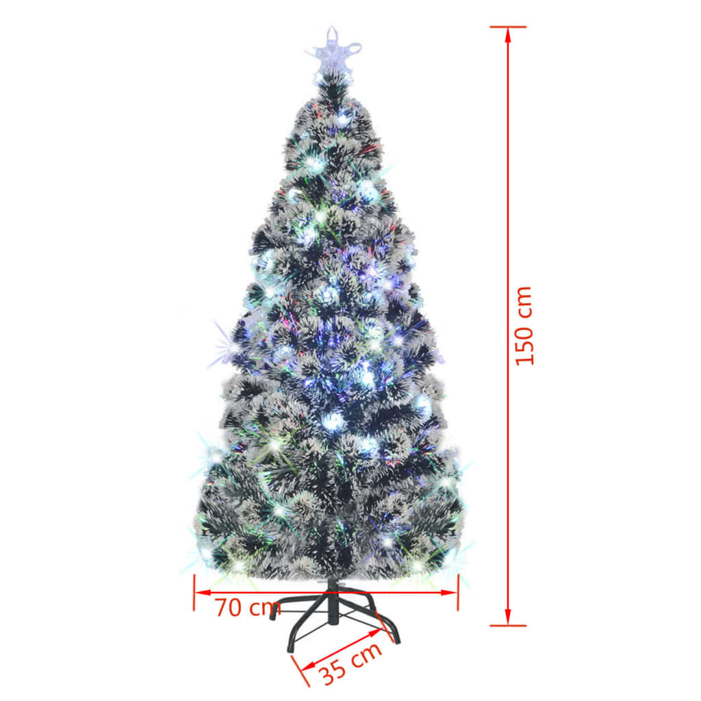 Kerstboom met LED en standaard 150 cm glasvezel