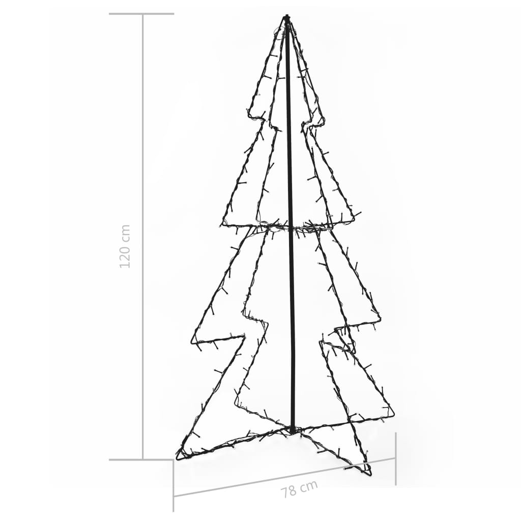 Kegelkerstboom 160 LED's binnen en buiten 78x120 cm