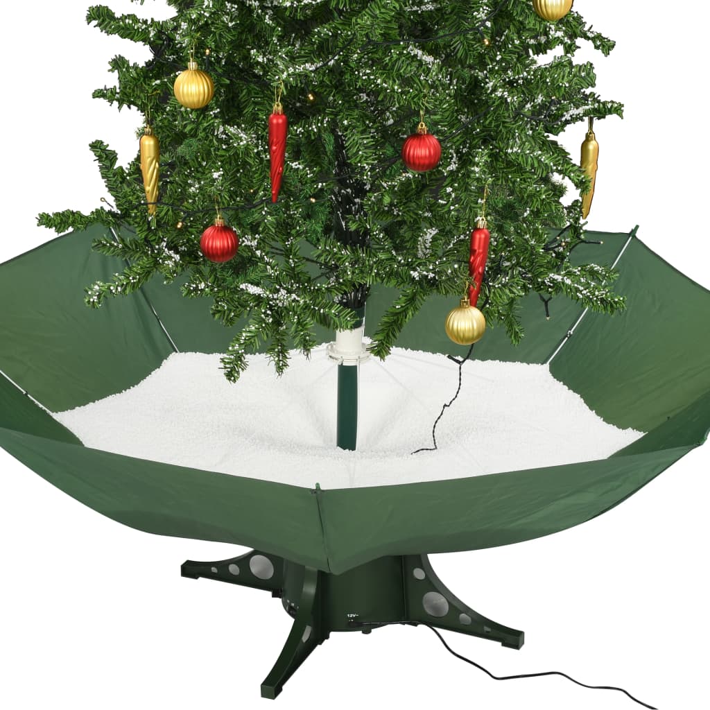 Kerstboom sneeuwend met paraplubasis 190 cm groen