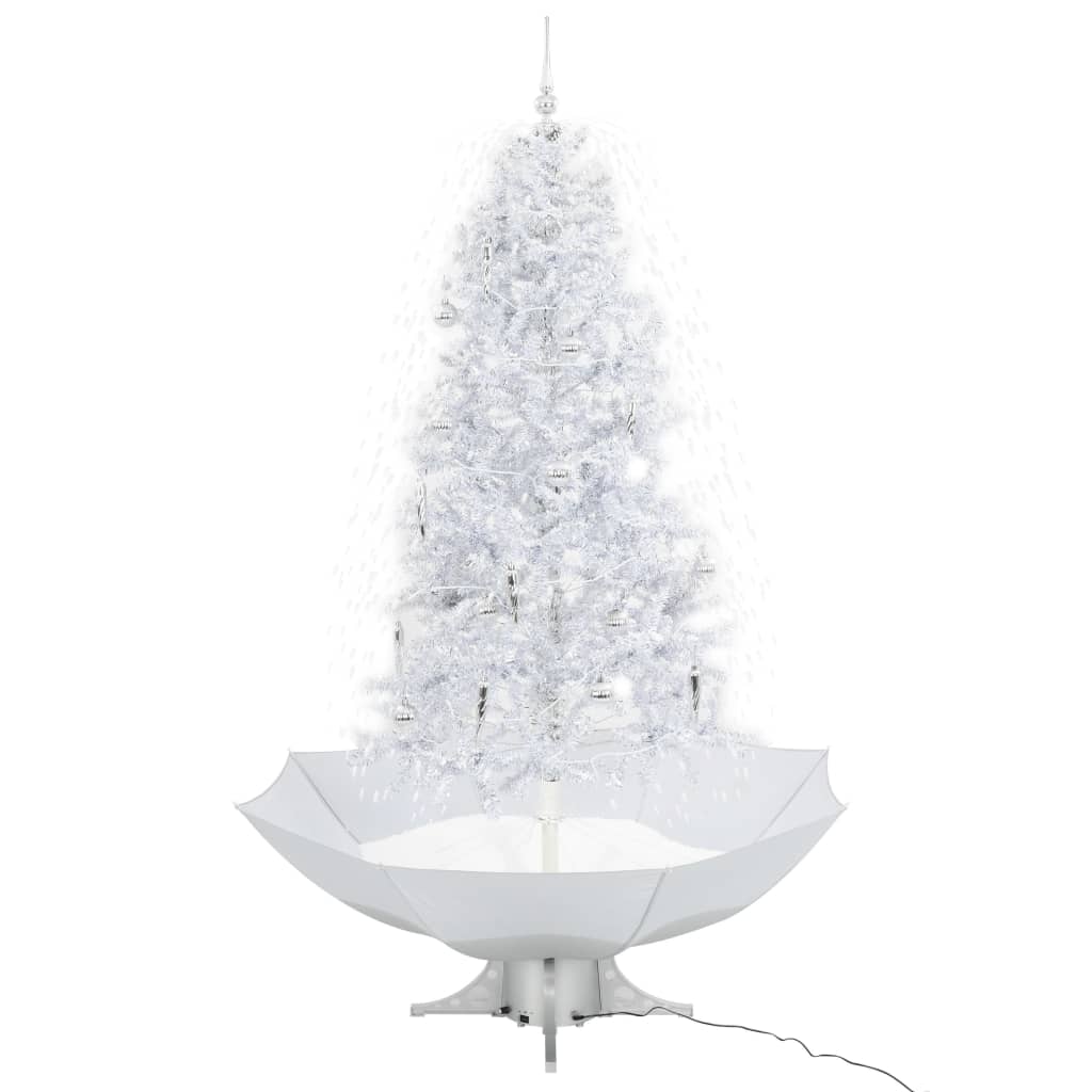 Kerstboom sneeuwend met paraplubasis 190 cm wit