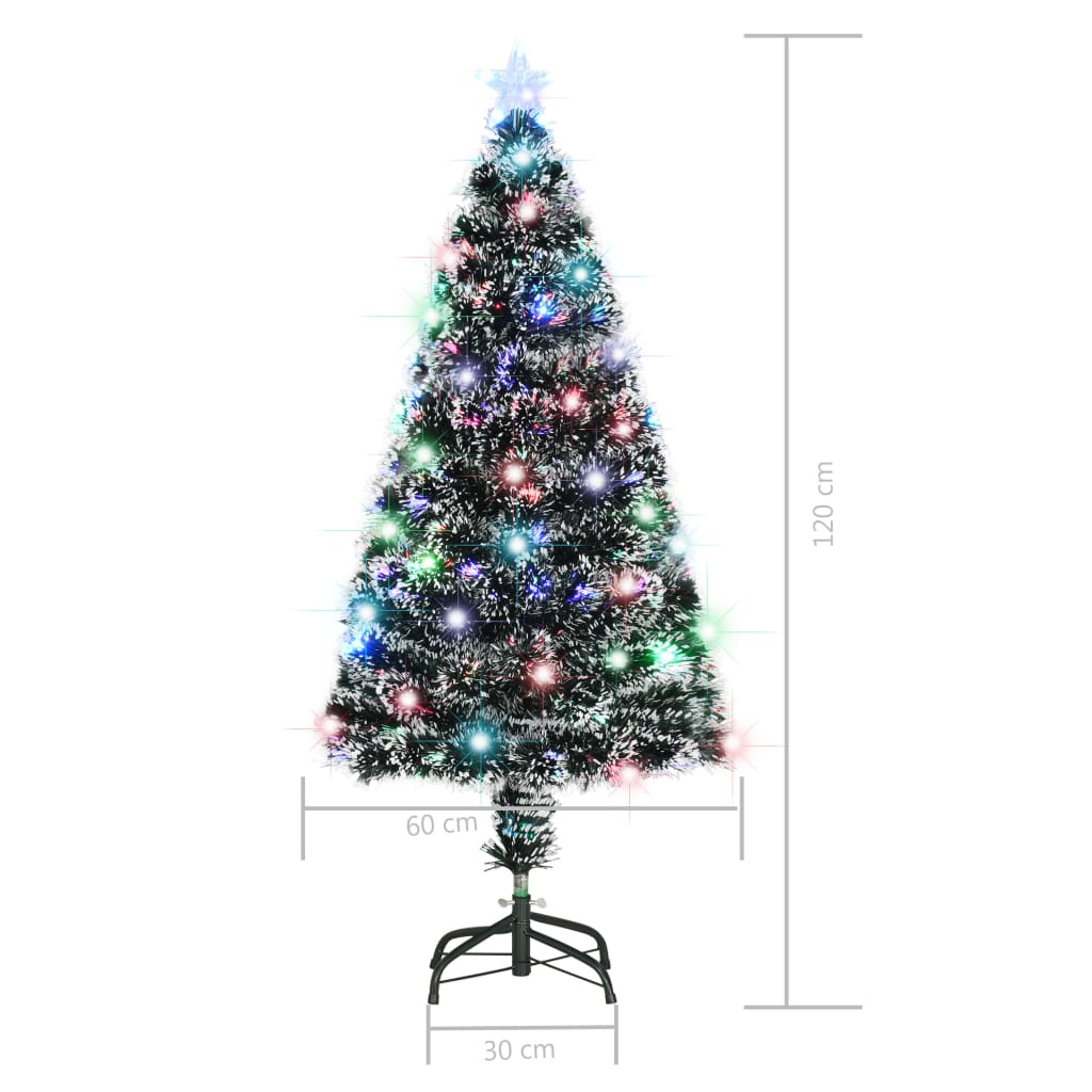 Kerstboom met LED en standaard 120 cm glasvezel