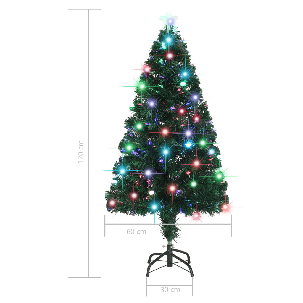 Kerstboom met LED en standaard 120 cm glasvezel