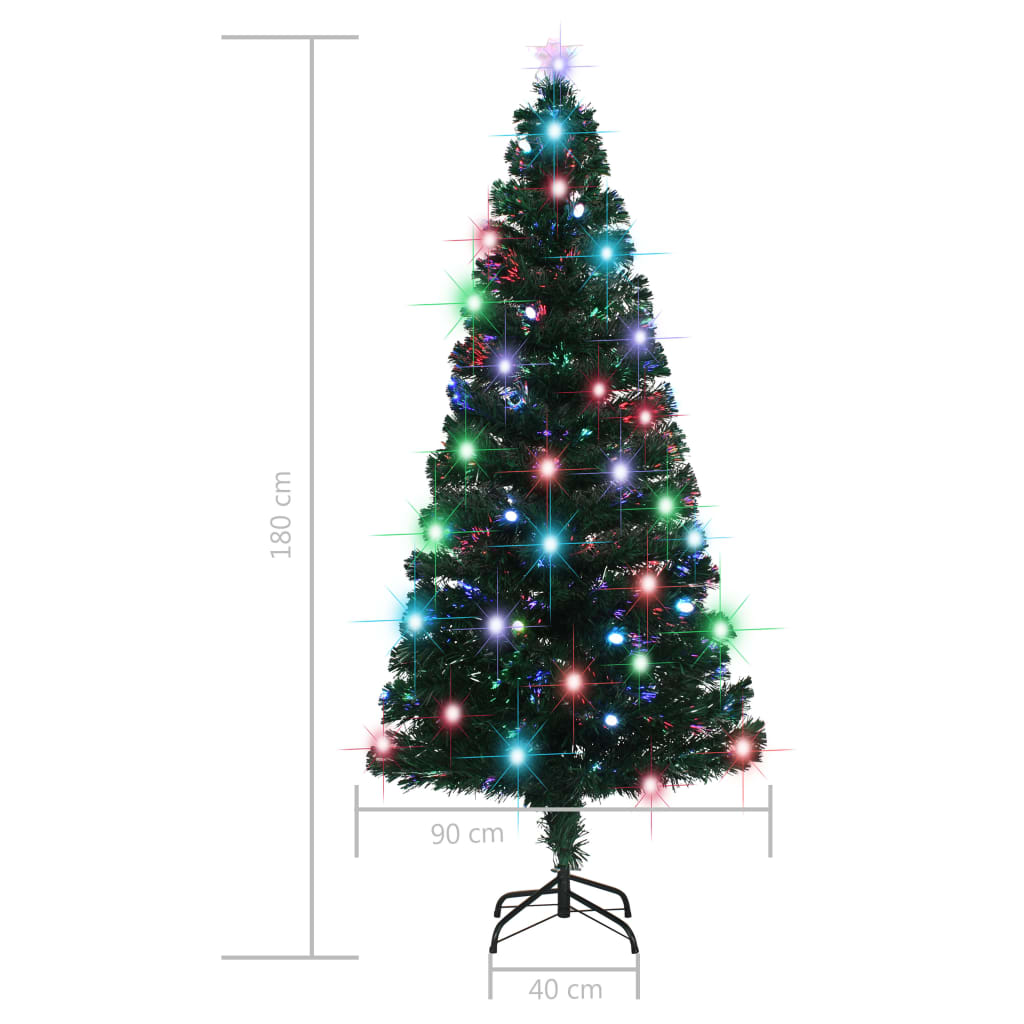 Kerstboom met LED en standaard 180 cm glasvezel