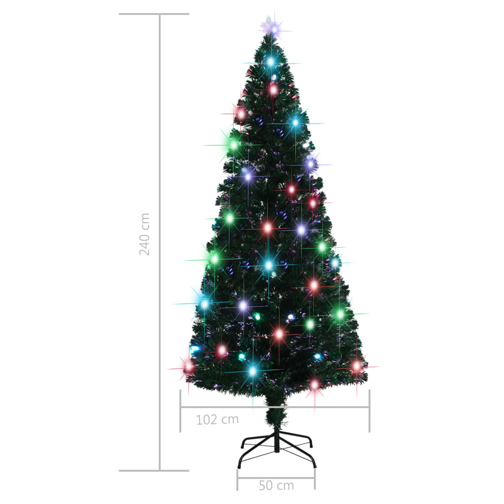 Kerstboom met LED en standaard 210 cm glasvezel