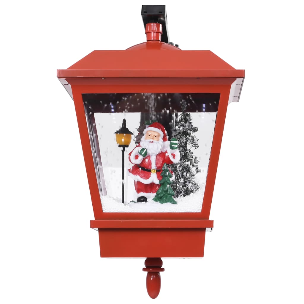 Kerstwandlamp met LED-lampjes en kerstman 40x27x45 cm rood