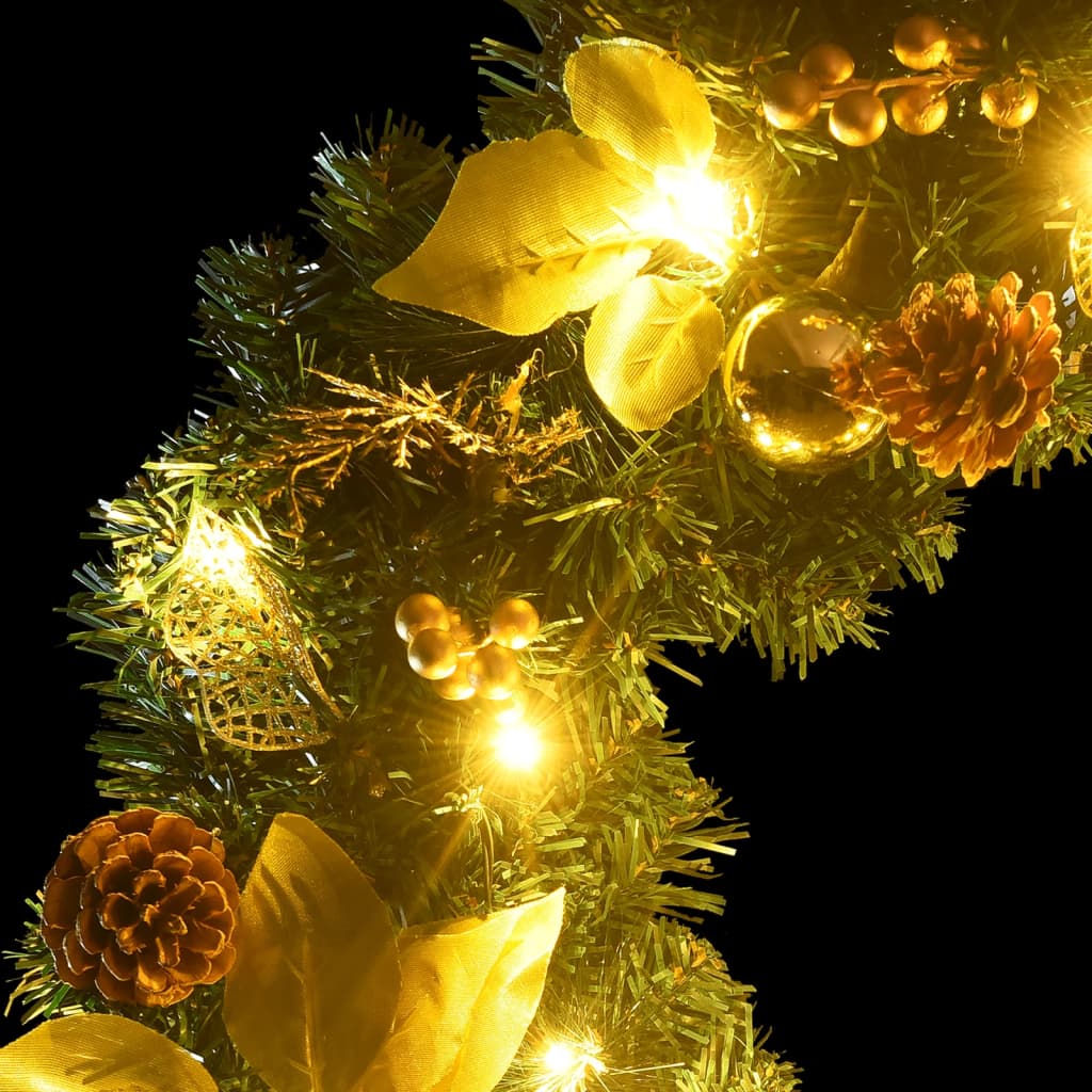 Kerstslinger met LED-lampjes 2,7 m PVC groen