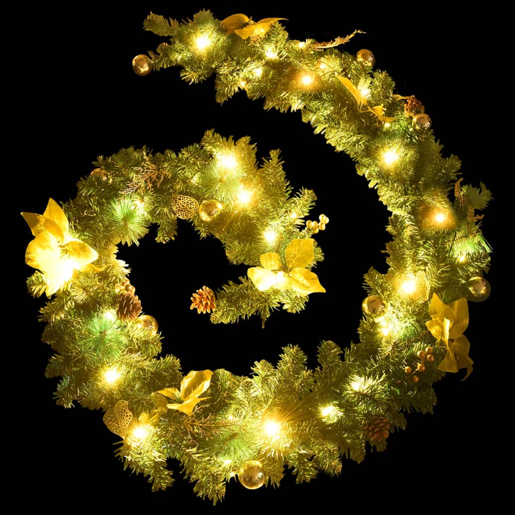 Kerstslinger met LED-lampjes 2,7 m PVC groen