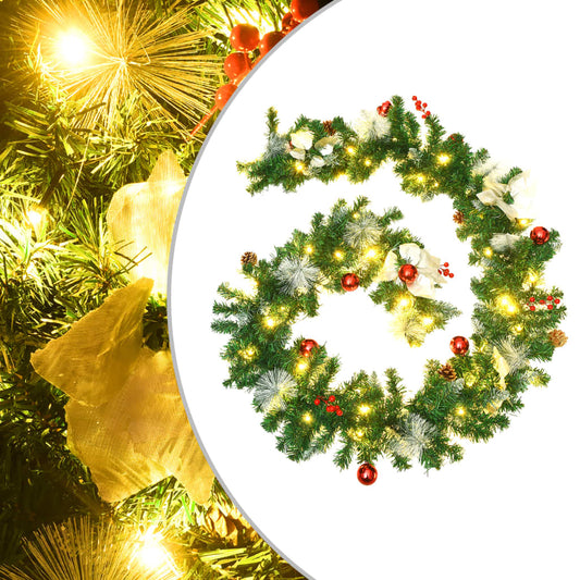 Kerstslinger met LED-lampjes 2,7 m PVC groen