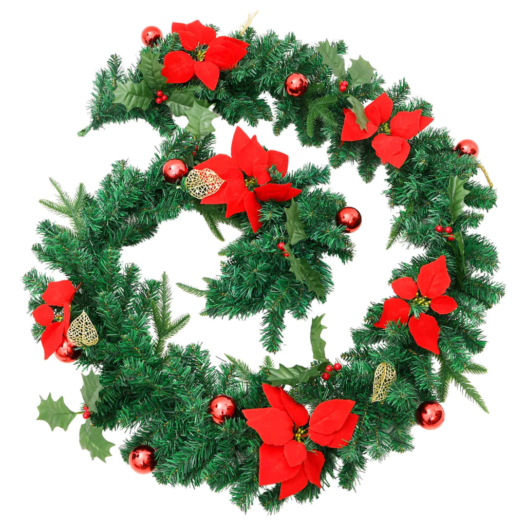 Kerstslinger met LED-lampjes 2,7 m PVC groen