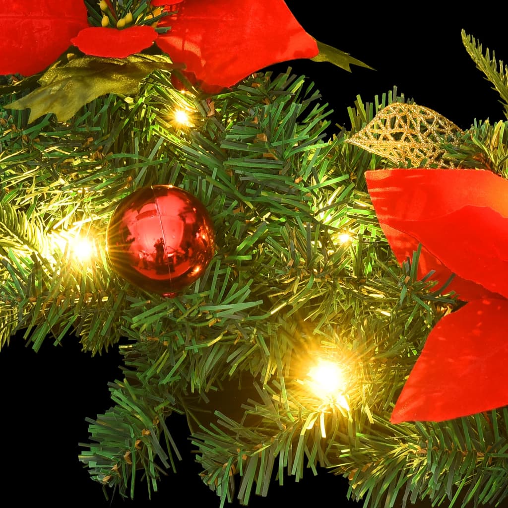 Kerstslinger met LED-lampjes 2,7 m PVC groen