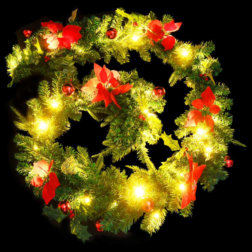 Kerstslinger met LED-lampjes 2,7 m PVC groen